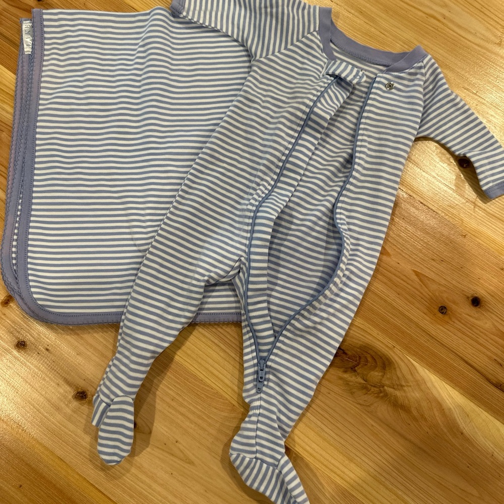 Cozy Striped Blue and White Kids Pajama Set